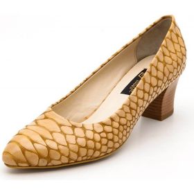 Costo Shoes 1023 Taba Anakonda Kadın Topuklu Ayakkabı