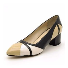 Costo Shoes 1368 Bej Siyah Şeffaf Kadın Topuklu Ayakkabı