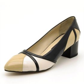 Costo Shoes 1368 Bej Siyah Şeffaf Kadın Topuklu Ayakkabı