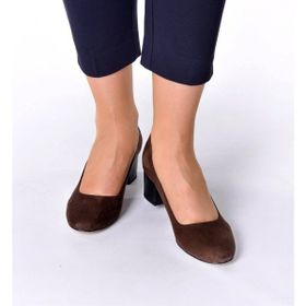 Costo Shoes 1453 Kahverengi Süet Kadın Topuklu Ayakkabı