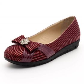 Costo Shoes 18539 Bordo Damla Baskı Büyük Numara Babet