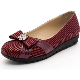 Costo Shoes 18539 Bordo Damla Baskı Büyük Numara Babet