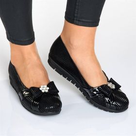 Costo Shoes 18539 Siyah Damla Baskı Büyük Numara Babet