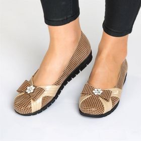 Costo Shoes 18539 Vizon Damla Baskı Büyük Numara Babet