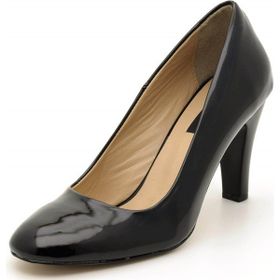 Costo Shoes 1923 Siyah Rugan Kadın Topuklu Ayakkabı