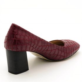Costo Shoes 2018 Bordo Timsah Kadın Topuklu Ayakkabı