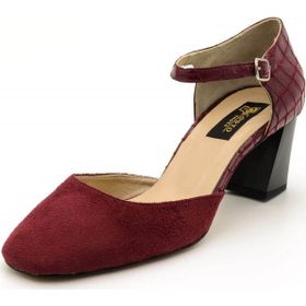 Costo Shoes 9797 Bordo Süet Kadın Topuklu Ayakkabı