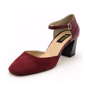 Costo Shoes 9797 Bordo Süet Kadın Topuklu Ayakkabı
