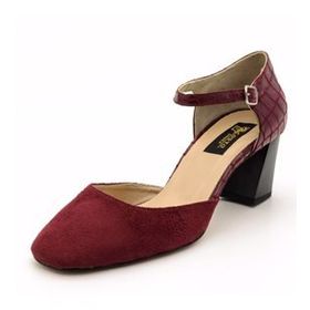Costo Shoes 9797 Bordo Süet Kadın Topuklu Ayakkabı