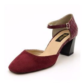 Costo Shoes 9797 Bordo Süet Kadın Topuklu Ayakkabı