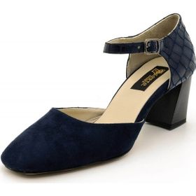 Costo Shoes 9797 Lacivert Süet Kadın Topuklu Ayakkabı