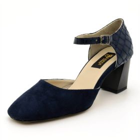 Costo Shoes 9797 Lacivert Süet Kadın Topuklu Ayakkabı