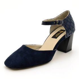 Costo Shoes 9797 Lacivert Süet Kadın Topuklu Ayakkabı