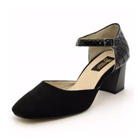 Costo Shoes 9797 Siyah Süet Kadın Topuklu Ayakkabı