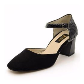 Costo Shoes 9797 Siyah Süet Kadın Topuklu Ayakkabı