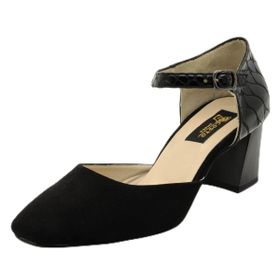 Costo Shoes 9797 Siyah Süet Kadın Topuklu Ayakkabı