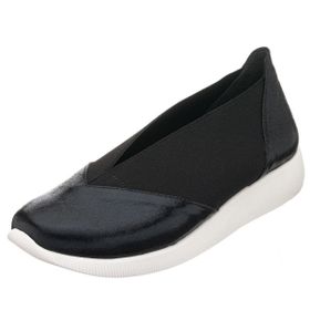 Costo Shoes A1357 41-42-43-44 Siyah Sıvama Lastikli Ortopedik Rahat Taban Günlük Büyük Numara Kadın Ayakkabı