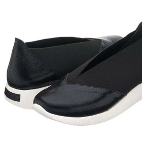 Costo Shoes A1357 41-42-43-44 Siyah Sıvama Lastikli Ortopedik Rahat Taban Günlük Büyük Numara Kadın Ayakkabı
