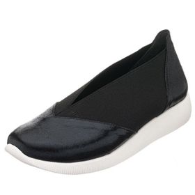 Costo Shoes A1357 41-42-43-44 Siyah Sıvama Lastikli Ortopedik Rahat Taban Günlük Büyük Numara Kadın Ayakkabı