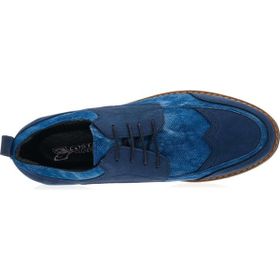 Costo Shoes AB1386 45-46-47-48-49-50 Kot Mavi Nubuk Çift Katlı Büyük Numara Dana Derisi Rahat Geniş Kalıp Üst Kalite Erkek Spor Ayakkabı