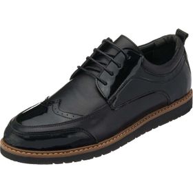 Costo Shoes AB1386 Siyah Rugan Çift Katlı Termo Taban Dana Derisi Rahat Geniş Kalıp Üst Kalite Erkek Spor Ayakkabı