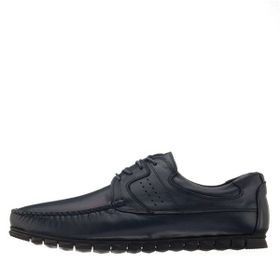 Costo Shoes AG2018 Lacivert Deri Rok Kauçuk Taban Dana Derisi Erkek Ayakkabı