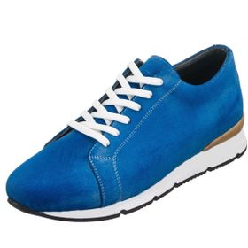Costo Shoes AG803 Kot Mavi Nubuk Çift Katlı Termo Taban Dana Derisi Erkek Spor Aykkabı