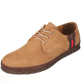 Costo Shoes AG8800 Kum Rengi Büyük Numara Dana Derisi Rahat Geniş Kalıp Erkek Spor Ayakkabı