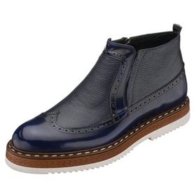 Costo Shoes AGS4007 Lacivert Açma Deri Hafif Rahat Eva Taban Geniş Kalıp Premium Serisi Erkek Bot