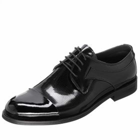 Costo Shoes CS1132 Siyah Rugan Üst Kalite Büyük Numara Rahat Geniş Kalıp Erkek Klasik Ayakkabı