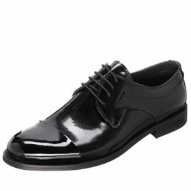 Costo Shoes CS1132 Siyah Rugan Üst Kalite Büyük Numara Rahat Geniş Kalıp Erkek Klasik Ayakkabı