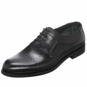 Costo Shoes CS1365 Siyah Dana Derisi Üst Kalite Büyük Numara Rahat Geniş Kalıp Erkek Klasik Ayakkabı