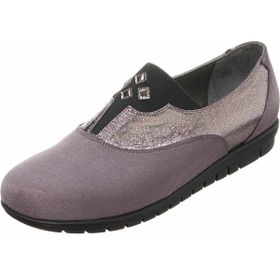 Costo Shoes DRL7033 Gri Süet Gündelik Rahat Geniş Kalıp 4 Mevsim Büyükl Numara Kadın Ayakkabısı