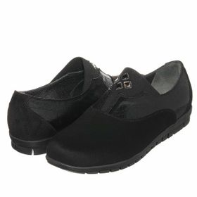 Costo Shoes DRL7033 Siyah Süet Gündelik Rahat Geniş Kalıp 4 Mevsim Büyükl Numara Kadın Ayakkabısı