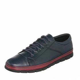 Costo Shoes EU1840 Lacivert-Bordo Deri 4 Mevsim Büyük Numara Erkek Ayakkabısı
