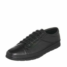 Costo Shoes EU1840 Siyah Deri 4 Mevsim Büyük Numara Üst Kalite Erkek Ayakkabısı