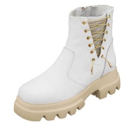 Costo Shoes Gaye1003 Beyaz Dana Derisi Rahat Geniş Kalıp Exra Hafif Eva Taban Özel Seri Kadın Bot
