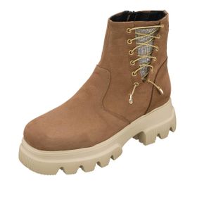 Costo Shoes Gaye1003 Kum Dana Nubuk Rahat Geniş Kalıp Exra Hafif Eva Taban Özel Seri Kadın Bot