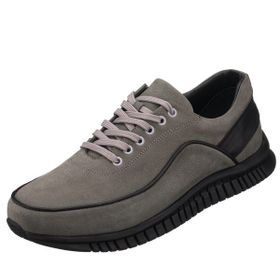 Costo Shoes GG1318 Gri-Siyah Dana Nubuk Kauçuk Taban Rahat Geniş Kalıp Büyük Numara 4 Mevsim Erkek Ayakkabısı