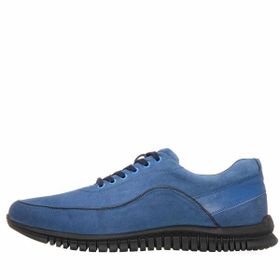 Costo Shoes GG1318 Mavi Dana Nubuk Kauçuk Taban Rahat Geniş Kalıp Büyük Numara 4 Mevsim Erkek Ayakkabısı