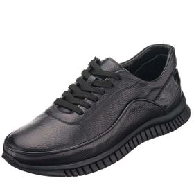 Costo Shoes GG1318 Siyah Dana Derisi Kauçuk Taban Rahat Geniş Kalıp Büyük Numara 4 Mevsim Erkek Ayakkabısı