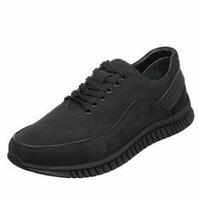 Costo Shoes GG1318 Siyah Dana Nubuk Kauçuk Taban Rahat Geniş Kalıp Büyük Numara 4 Mevsim Erkek Ayakkabısı