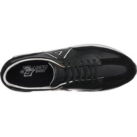 Costo Shoes GG18 Siyah Deri Termo Taban ve Rahat Geniş Kalıp Süet Erkek Deri Spor Ayakkabı