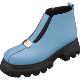 Costo Shoes GS1313 Bebe Mavi Rahat Şık Hafif Eva Taban Extra Geniş Rahat Kalıp Deri Kadın Bot