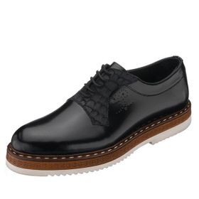 Costo Shoes GS4138 Siyah Açma Deri Eva taban Rahat Hafif Geniş Kalıp Premıum Serisi Büyük Numara Erkek Ayakkabı