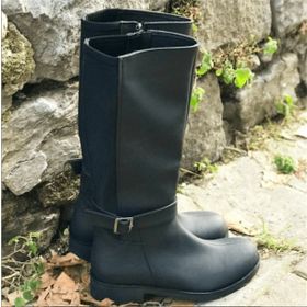 Costo Shoes K1011-2 Siyah Yağlı Nubuk Streç Büyük Numara Kadın Çizme