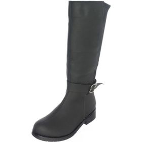 Costo Shoes K1011-2 Siyah Yağlı Nubuk Streç Büyük Numara Kadın Çizme