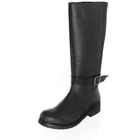Costo Shoes K1011 Siyah Analin Streçli Büyük Numara Kadın Çizme