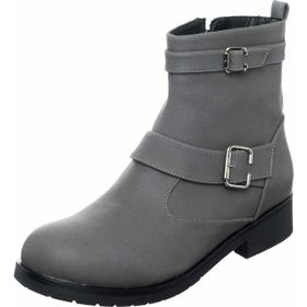 Costo Shoes K313-1 Gri Deri Kadın Bot