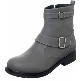 Costo Shoes K313-1 Gri Deri Kadın Bot